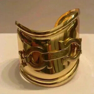 Beautiful cuff bracelet with Ferragamo shoe charm - one of a kind.